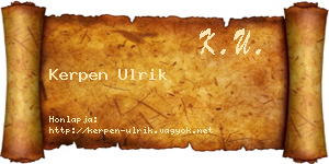 Kerpen Ulrik névjegykártya